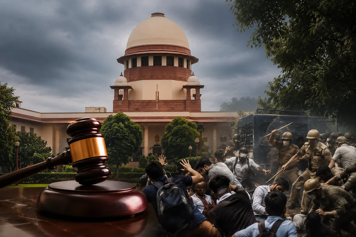 Supreme Court of India during hearing on plea related to alleged police action against student protesters